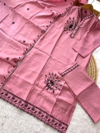 ROMAN SILK WITH THREAD WORK READYMADE SALWAR SUITES