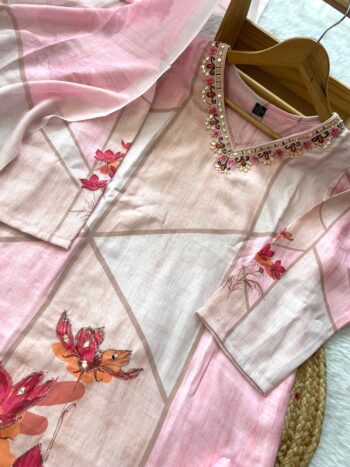 SOFT LINEN WITH THREAD WORK READYMADE SALWAR SUITES