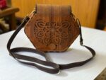 TIPTOP DECORATION Stylish Wooden Sling Bag with Leather Strap