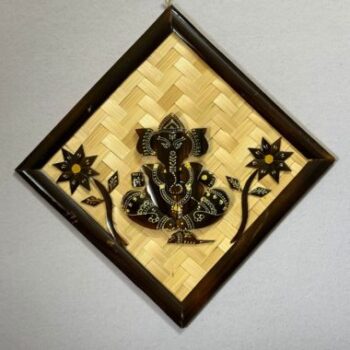TIPTOP DECORATION Handcrafted Bamboo Wall Hanging with Lord Ganesha Motif