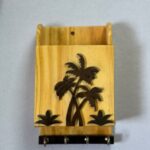 Wooden Wall-Mounted Key Holder with Mail Organizer