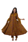 TULSAVA ( Jabama ) | Front slit Kurti Pant and Dupatta Set Fabric - Cotton Work