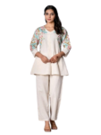 Off-white cotton co-ord set for casual