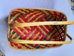 Rectangular Handwoven Bamboo Basket – Multicolor
