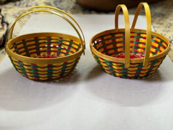 Handwoven Multi-Color Bamboo Baskets (Set of 2)