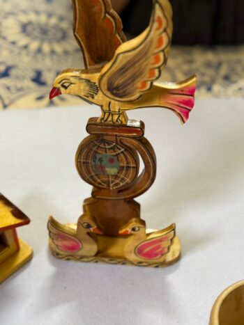 Handcrafted Wooden Peace Dove Showpiece with Globe