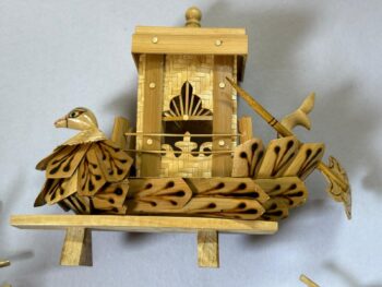Handcrafted Bamboo Bird Cage Wall Hanging with Decorative Peacocks